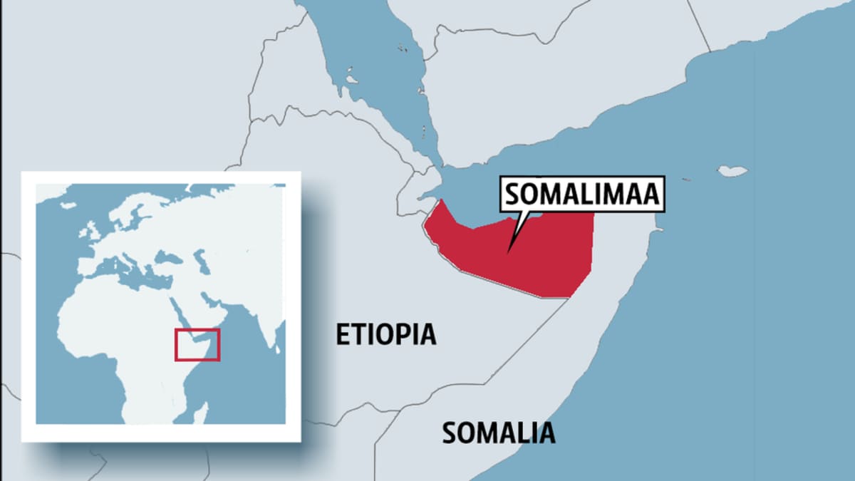 Kartta, jossa Somalimaa
