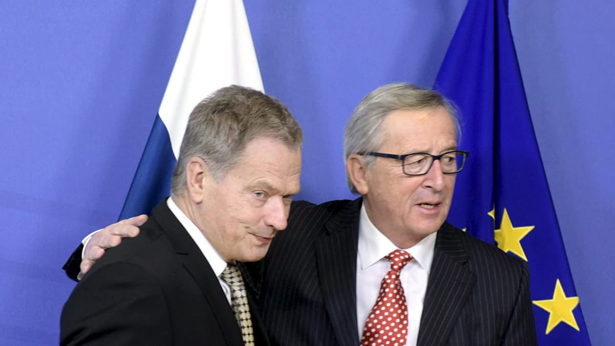 Presidentti Sauli Niinistö ja Euroopan komission puheenjohtaja Jean-Claude Juncker.