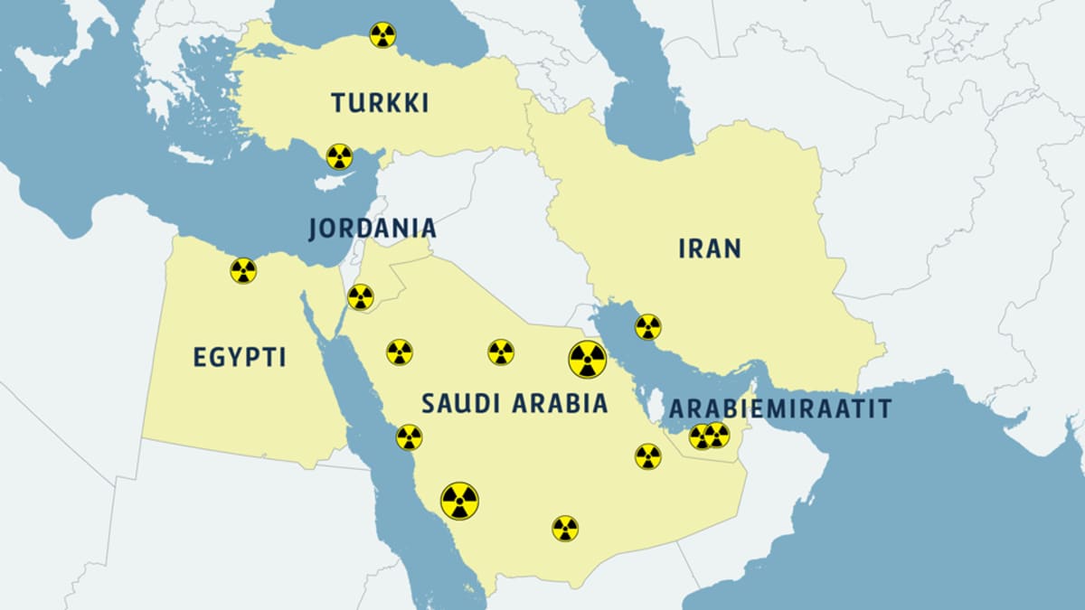 Lähi-idässä kova into ydinvoimaan – Suunnitteilla kymmeniä reaktoreita,  Venäjä isossa roolissa | Yle Uutiset