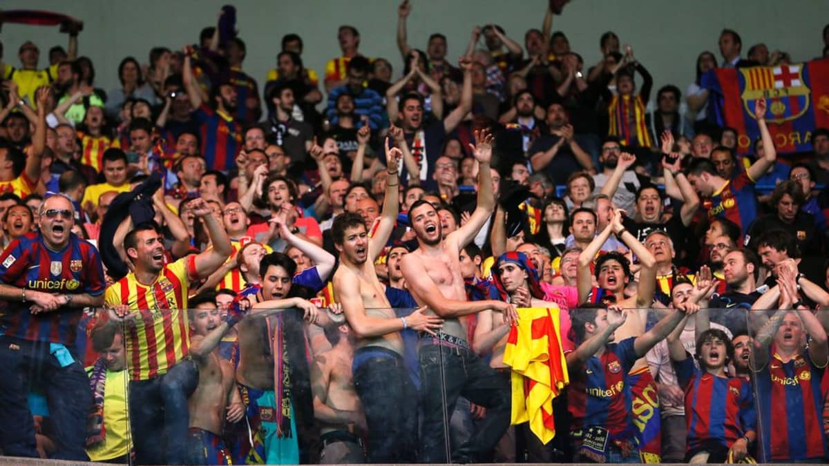 FC Barcelonan kannattajia.
