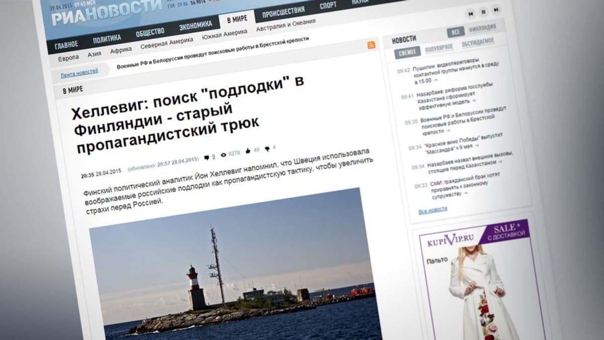 Kuvakaappaus Ria Novostin verkkosivuilta.