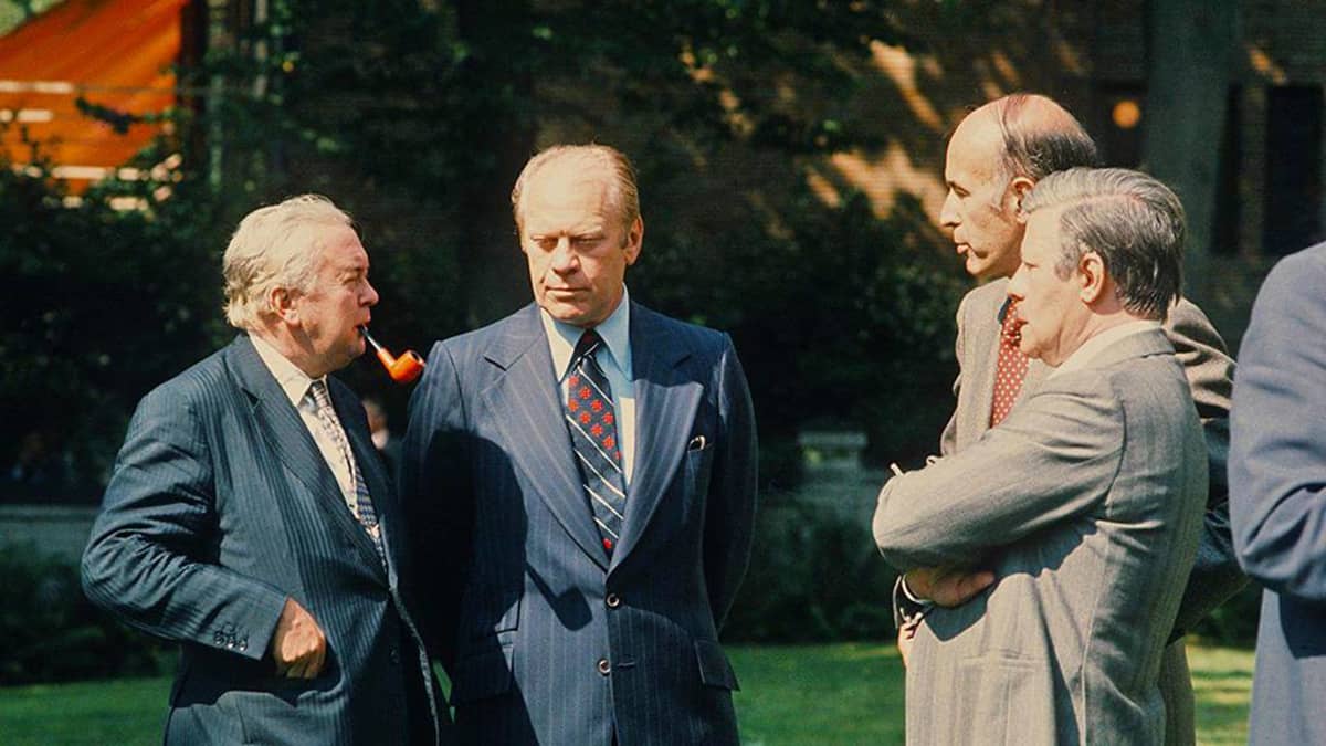 Harold Wilson Gerald Ford Valery Giscard DEstaing ja Helmut Schmidt