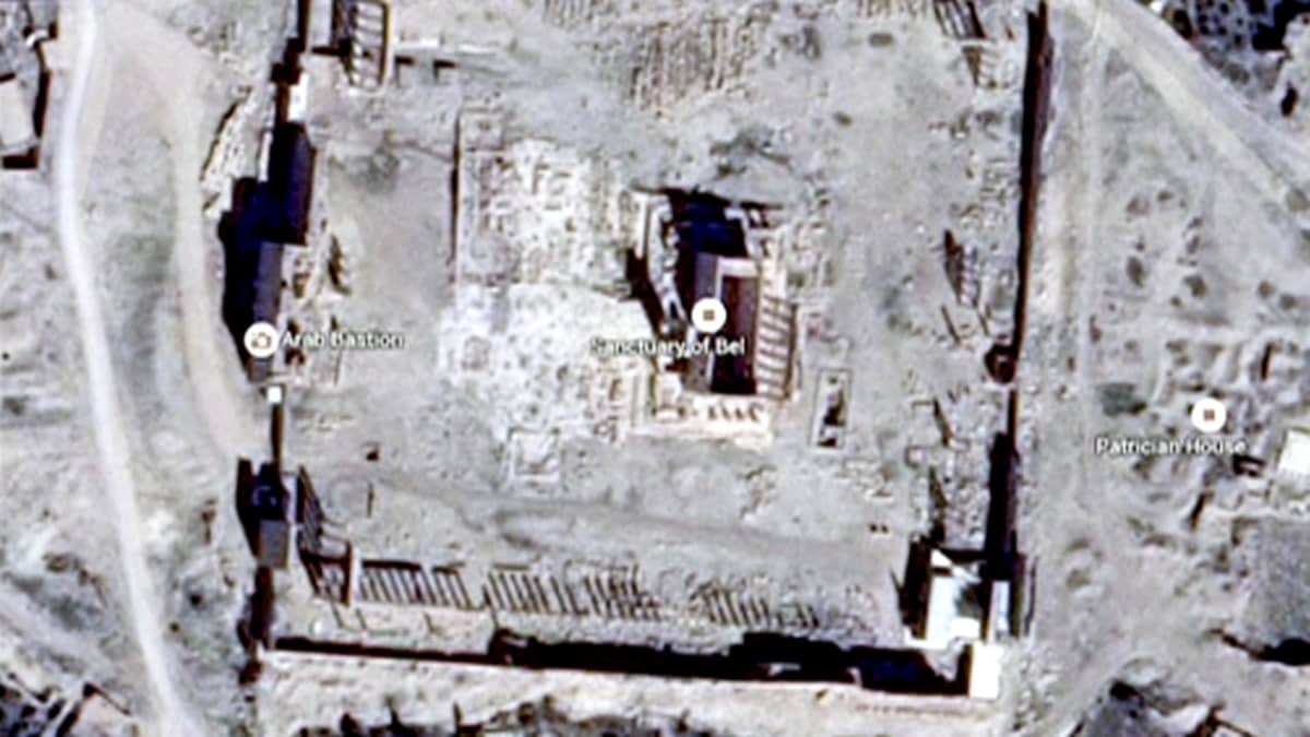 Palmyran tuhottu temppeli.