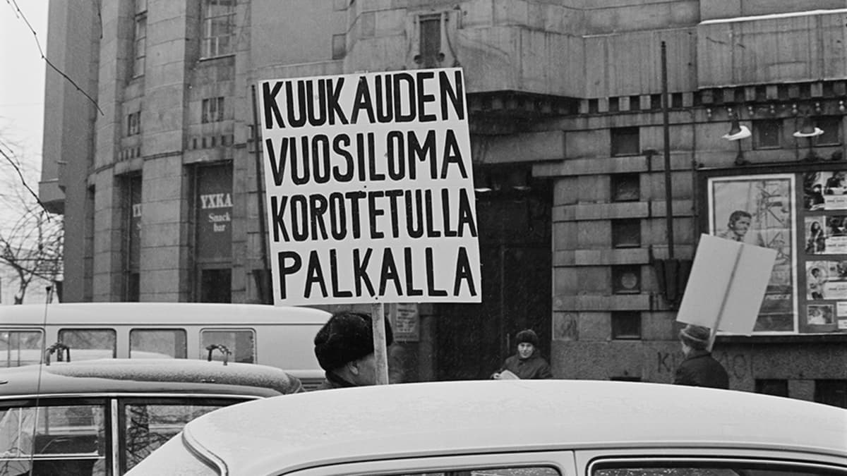 Metallityöväen lakko vuonna 1971, mielenosoitus.