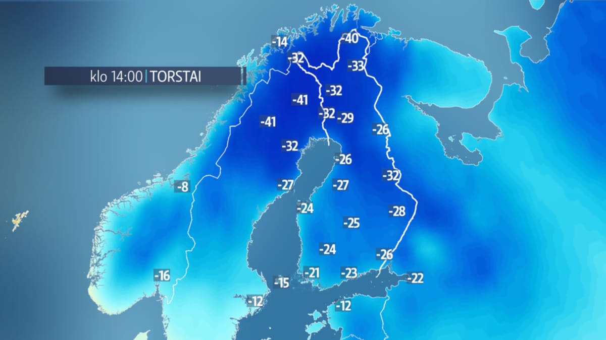 Talven kylmin lukema, Muonio -41,2 astetta | Yle Uutiset