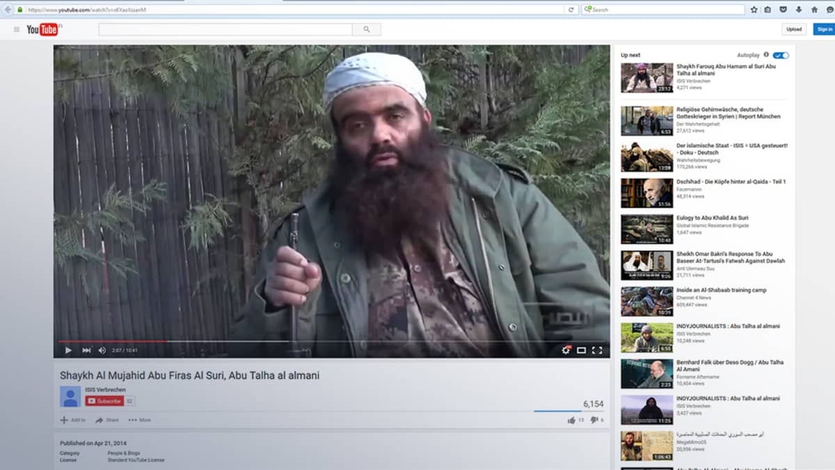 Abu Firas al-Suri YouTube-videolla.
