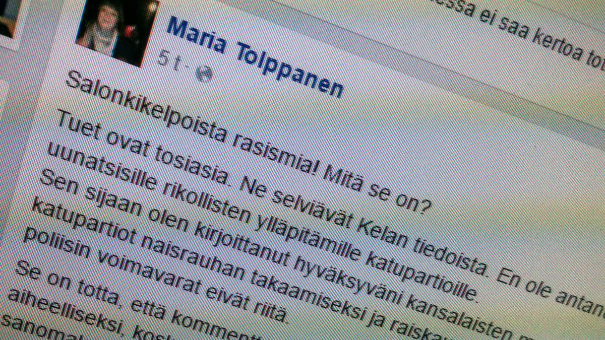 Kuva kansanedustaja Maria Tolppasen facebook-sivulta.
