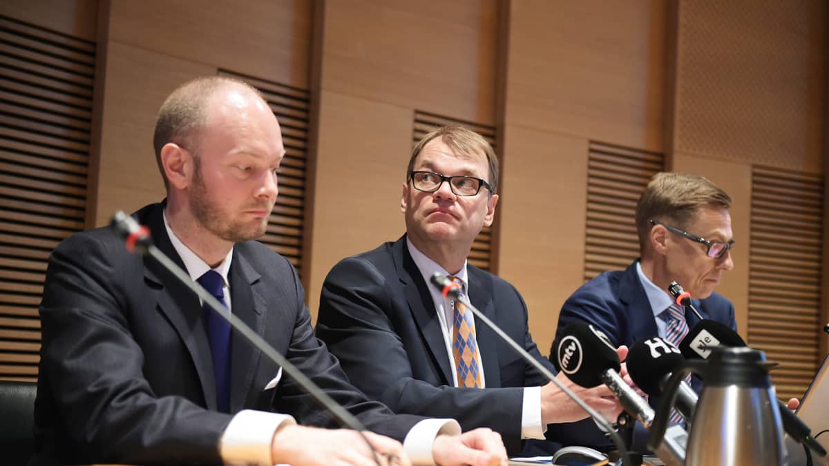 Pääministeri Juha Sipilän tiedotustilaisuus omistajapolitiikan linjauksista 12. toukokuuta.