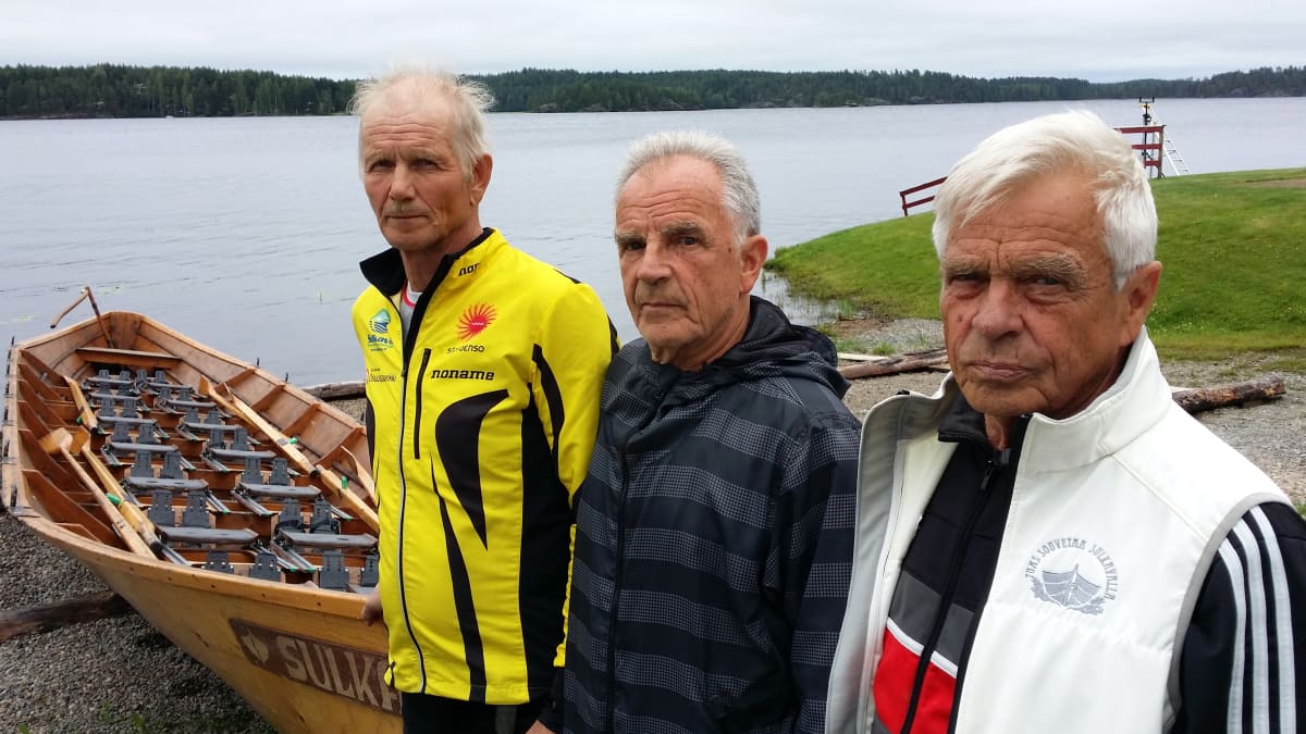 Hannu Pasanen, Raimo Virta ja Risto Virta ovat olleet mukana soutujen alusta lähtien.