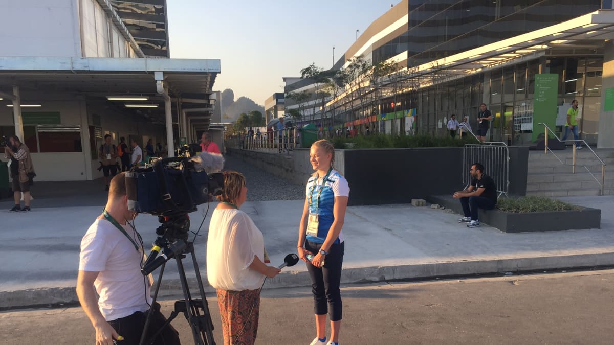 Wilma Murto Nina Vanhatalon haastattelussa Rion olympialaisissa.