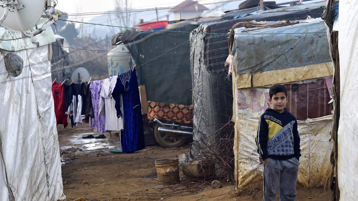 Pakolaisleiri Libanonissa.