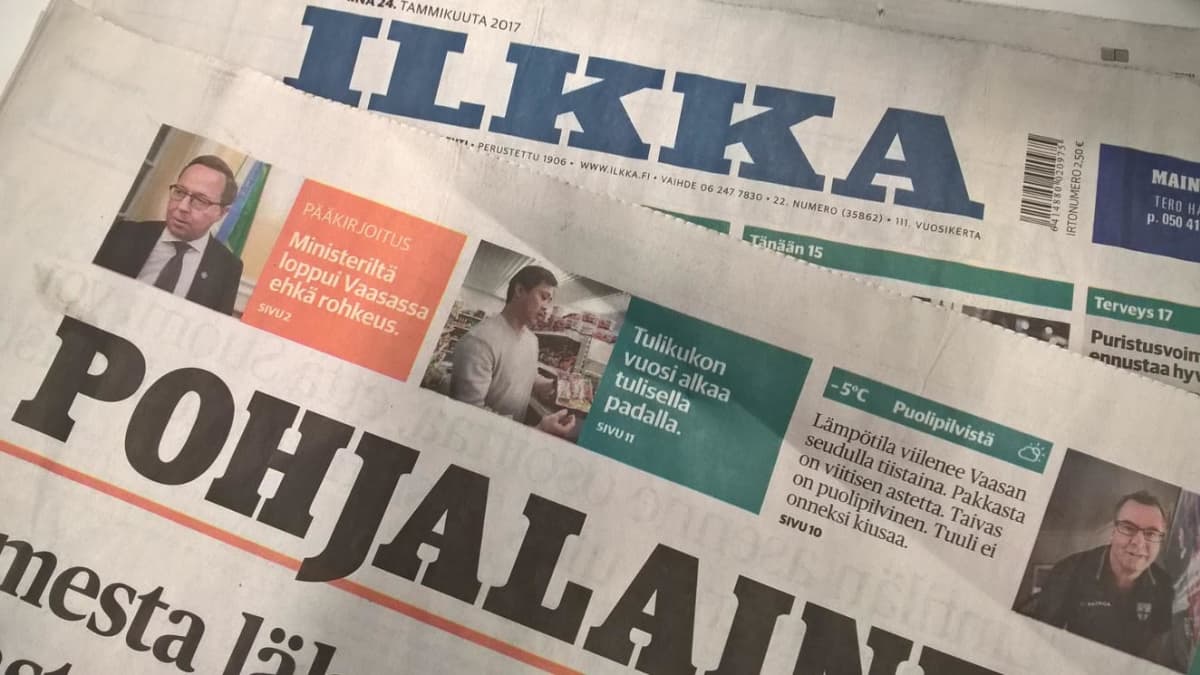 Ilkka ja Pohjalainen muuttuvat tabloid-kokoisiksi keväällä 2018.