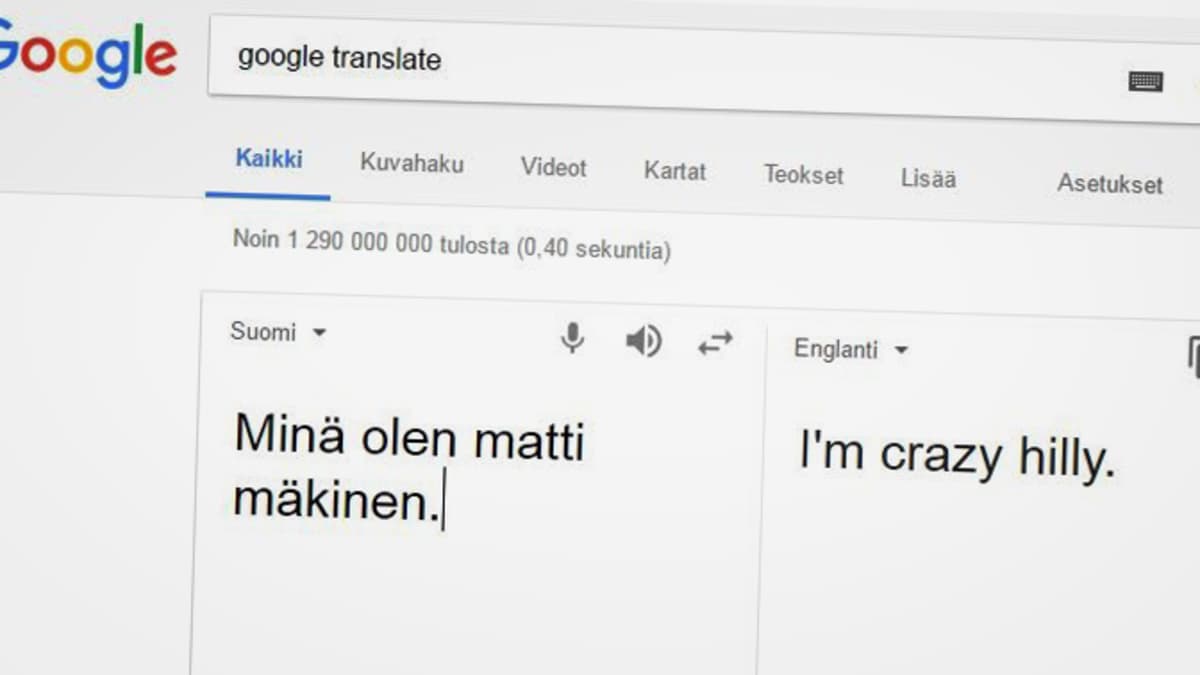 Google käännös matti mäkinen