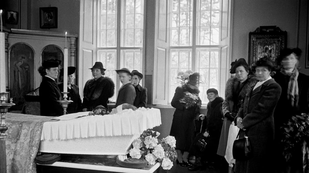 Siunaustilaisuus Pyhän Eliaan kappelissa vuonna vuonna 1946. 