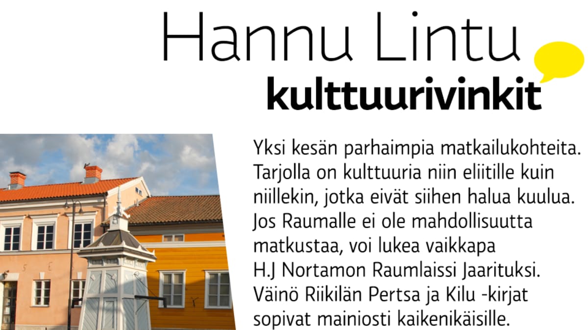 Hannu Linnun kulttuurivinkit