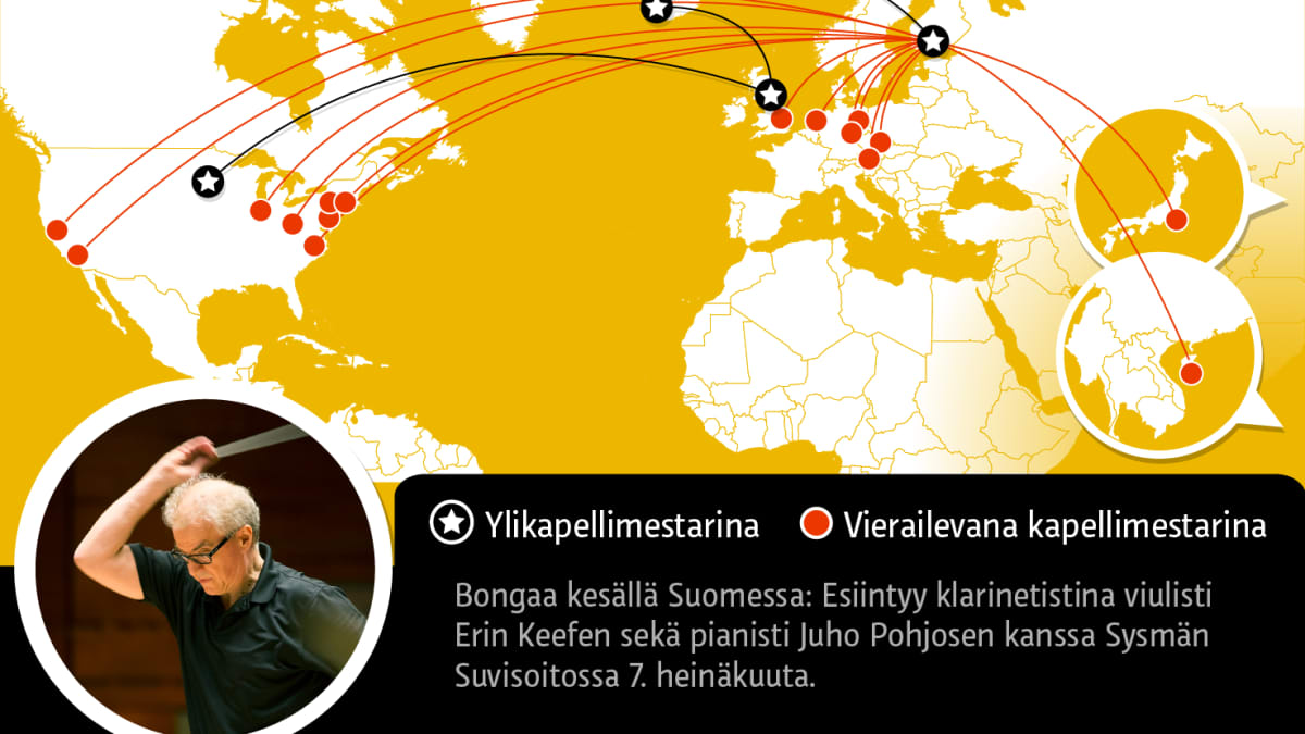 Katso kartasta – Näin suomalaiset kapellimestarit ovat valloittaneet  maailman | Yle Uutiset
