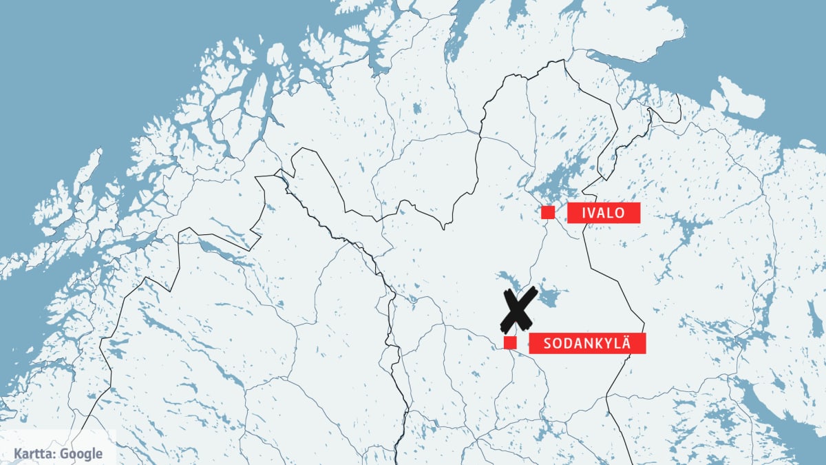 Sodankylän alueen kartta.