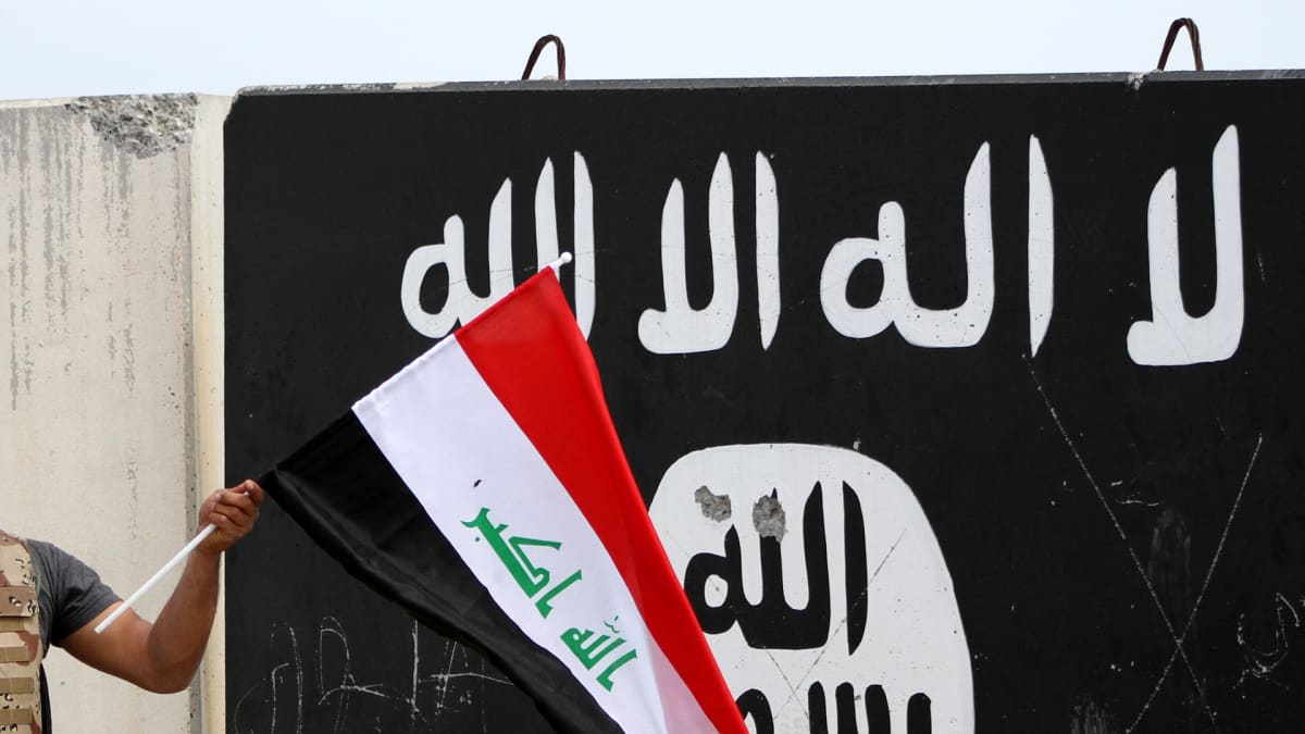 ISIL ISIS lippu ja Irakin lippu