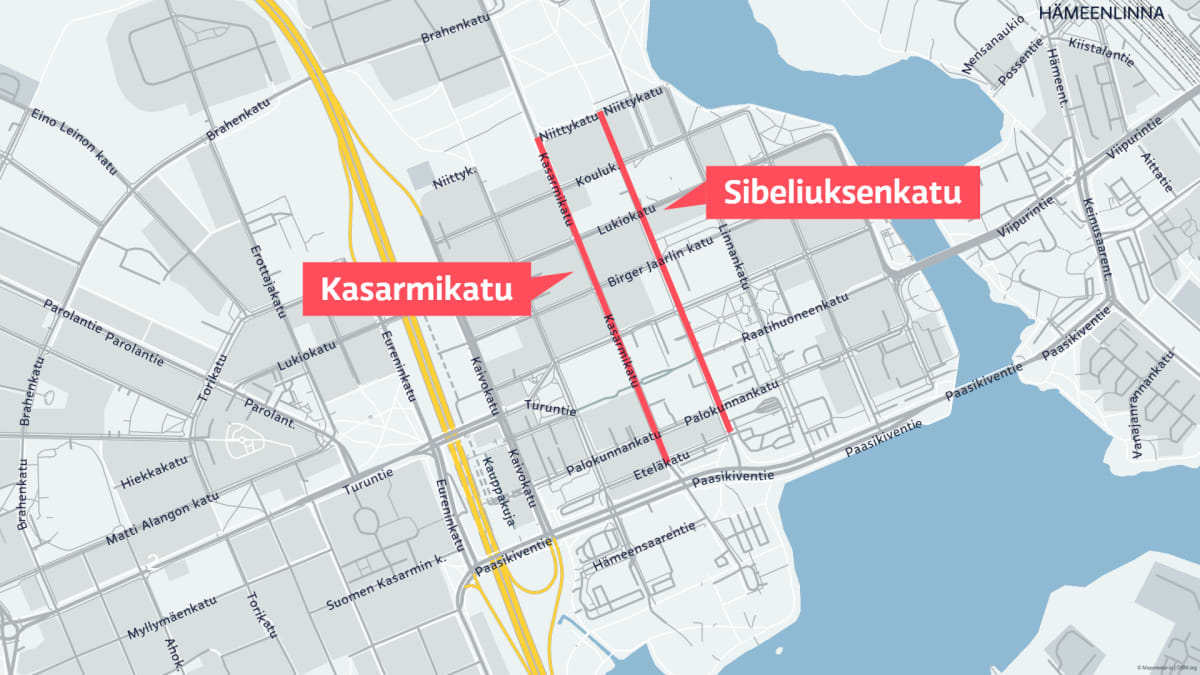 Hämeenlinnan pyörätiekokeilu pantiin pataan – Kasarmikadun  kevytvaihtoehtokin kävi liian kalliiksi | Yle Uutiset