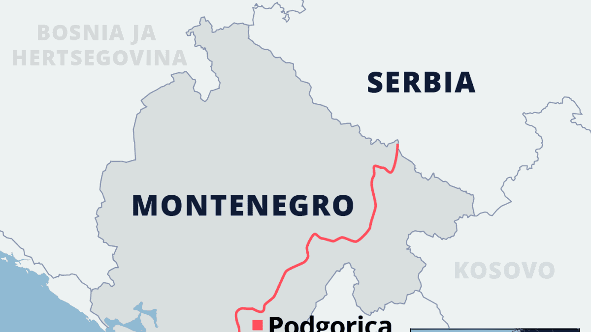 Kartta Montenegrosta.