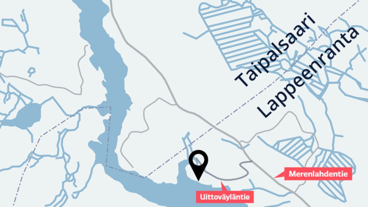 Kartassa on merkitty tonttien sijainti pienessä niemessä Saimaan rannalla.