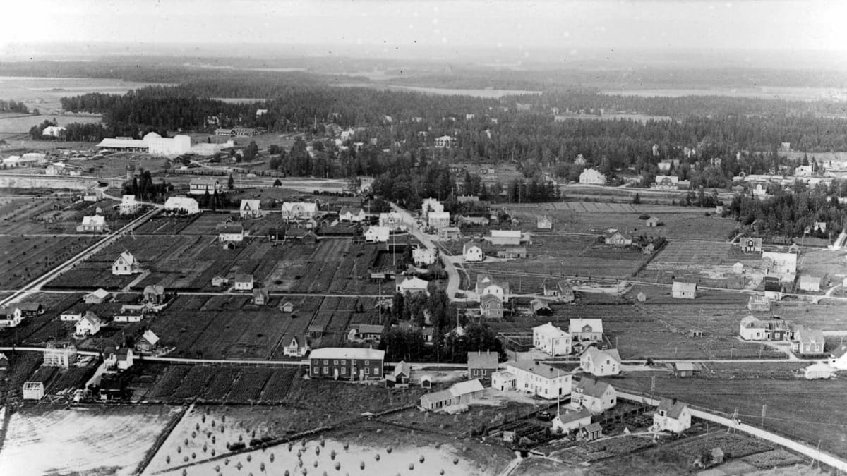 Järvenpään asemakylä ilmasta 1930 luvulla.
