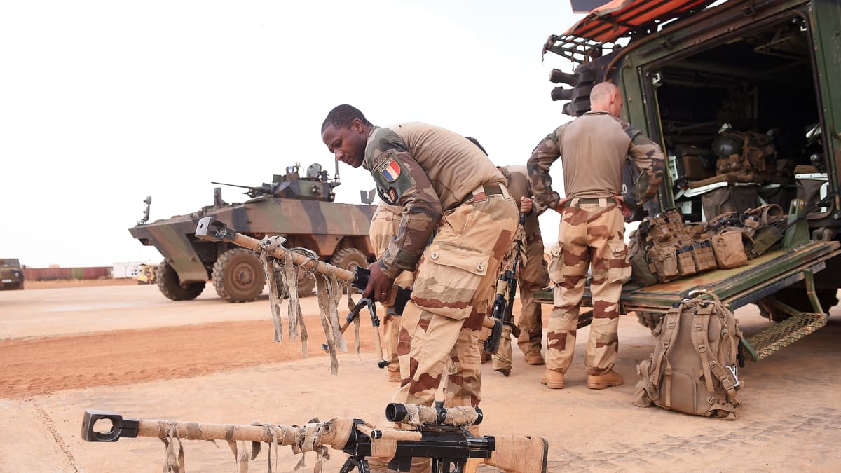 Barkhane-operaatioon osallistuvia ranskalaissotilaita Gaossa Sahelin alueella toukokuussa 2019.