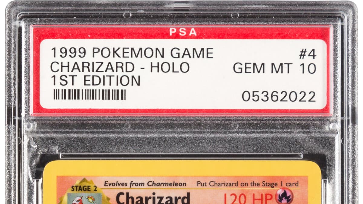 Huutokaupattu Pokémon Charizard #4 First Edition -kortti.