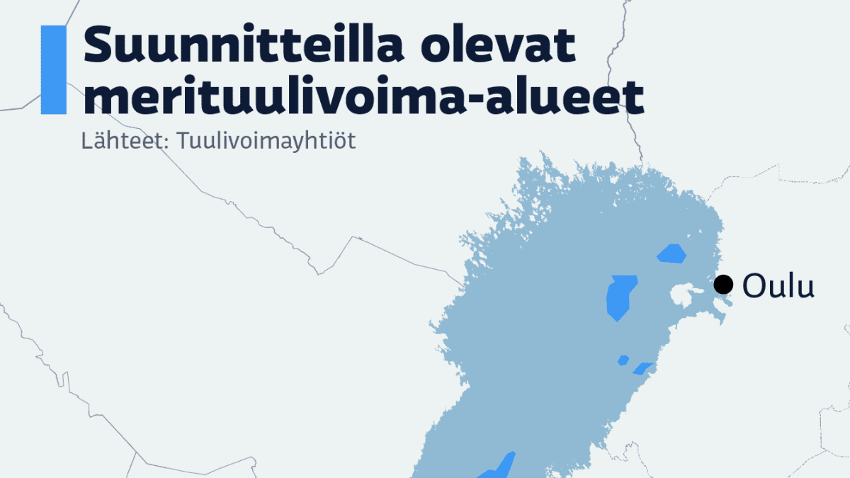 Itämerelle suunnitelltuja merituulivoima-alueita.