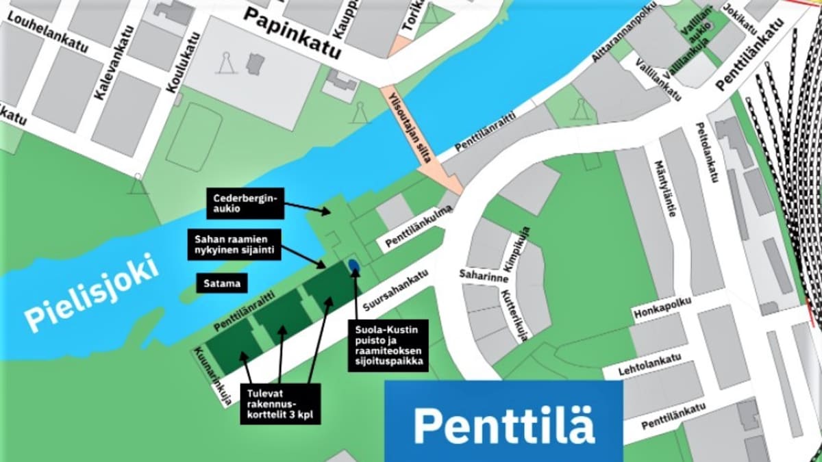 Penttilän sahan muistomerkkiä Joensuussa on suunniteltu pariinkin paikkaan Pielisjoen itärannalle.