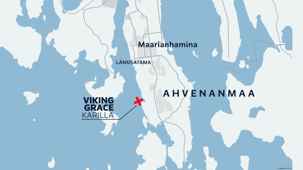 Grafiikka: Ahvenanmaan kartta, jossa näkyy muun muassa Maarianhamina.