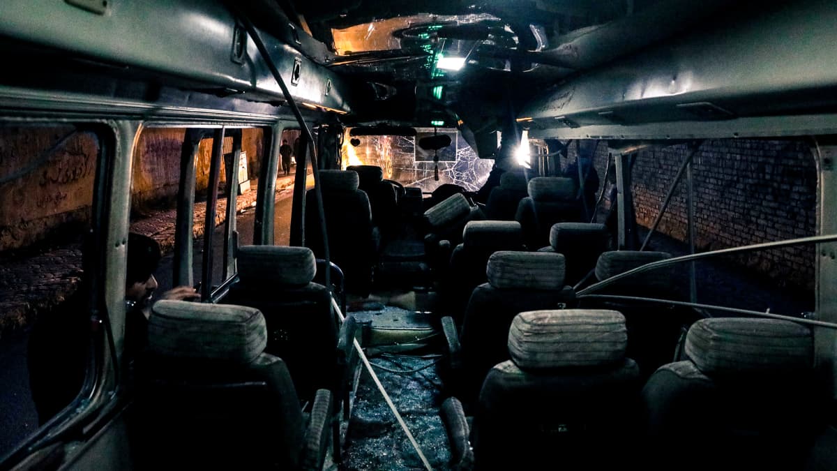 Räjähtänyt bussi.