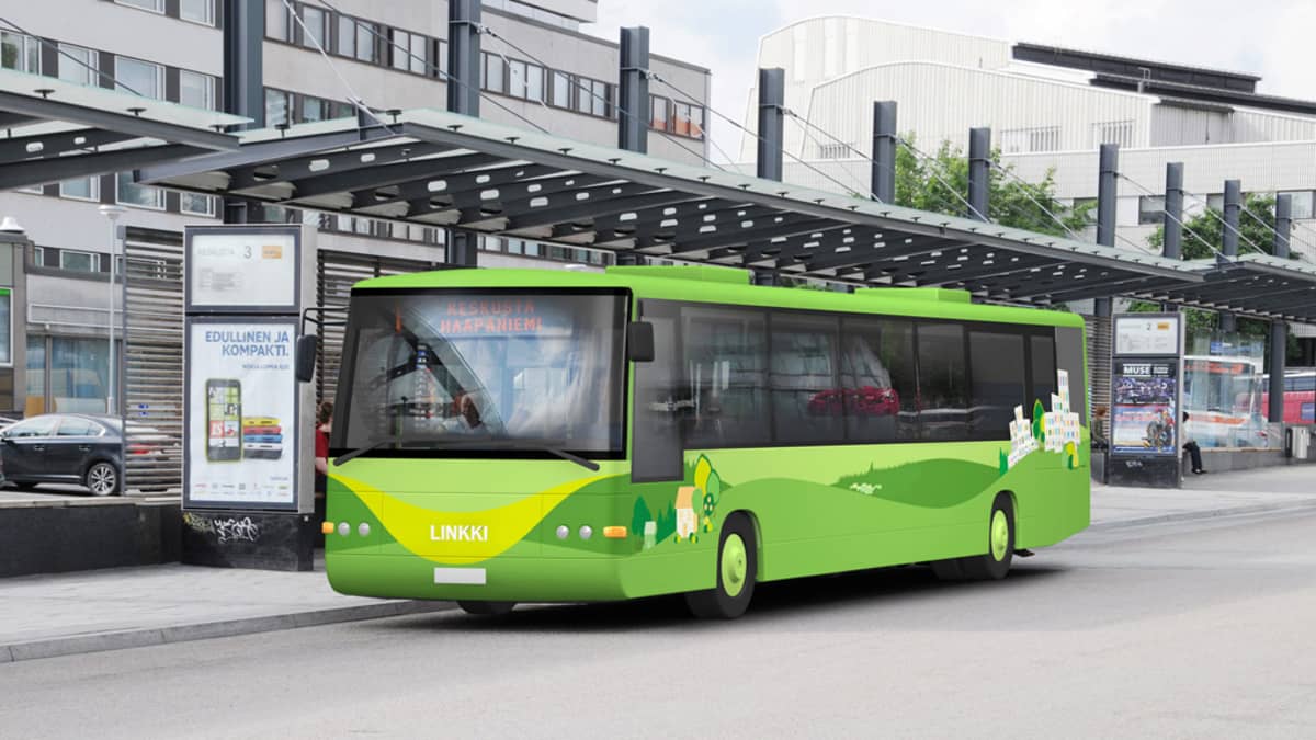 Uudet vihreät paikallisbussit tulevat Jyväskylän kaupukikuvaan heinäkuussa 2014.