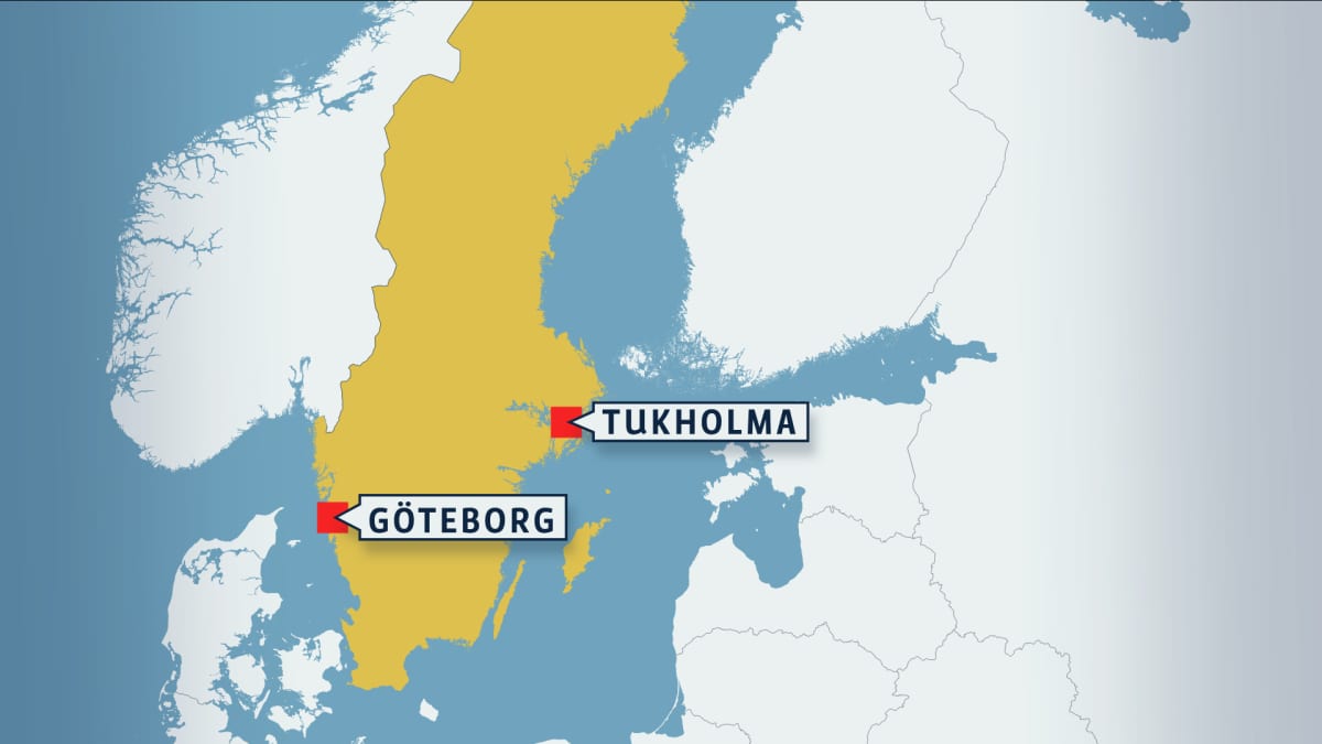 Kartta, jossa Ruotsin Göteborg.