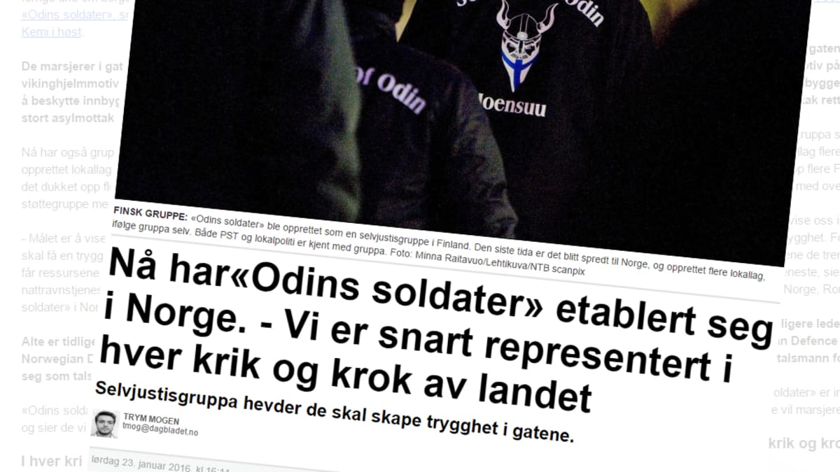 Kuvakaappaus Dagbladetin sivusta.