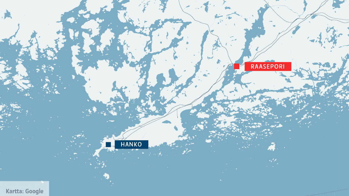 Kartta jossa Raasepori