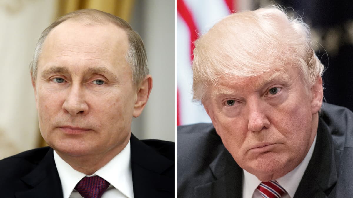 Kuvakollaasissa Venäjän presidentti Vladimir Putin (vas.) ja Yhdysvaltain presidentti Donald Trump.