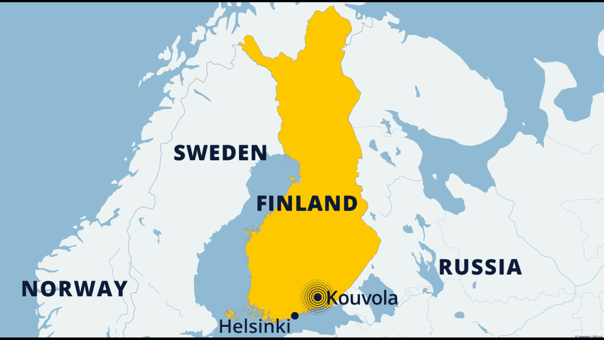 The earthquake swarm occurred in the city of Kouvola in southeast Finland.