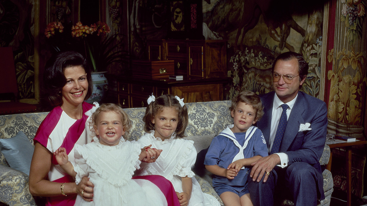 Ruotsin kuningaperhe vuonna 1984.