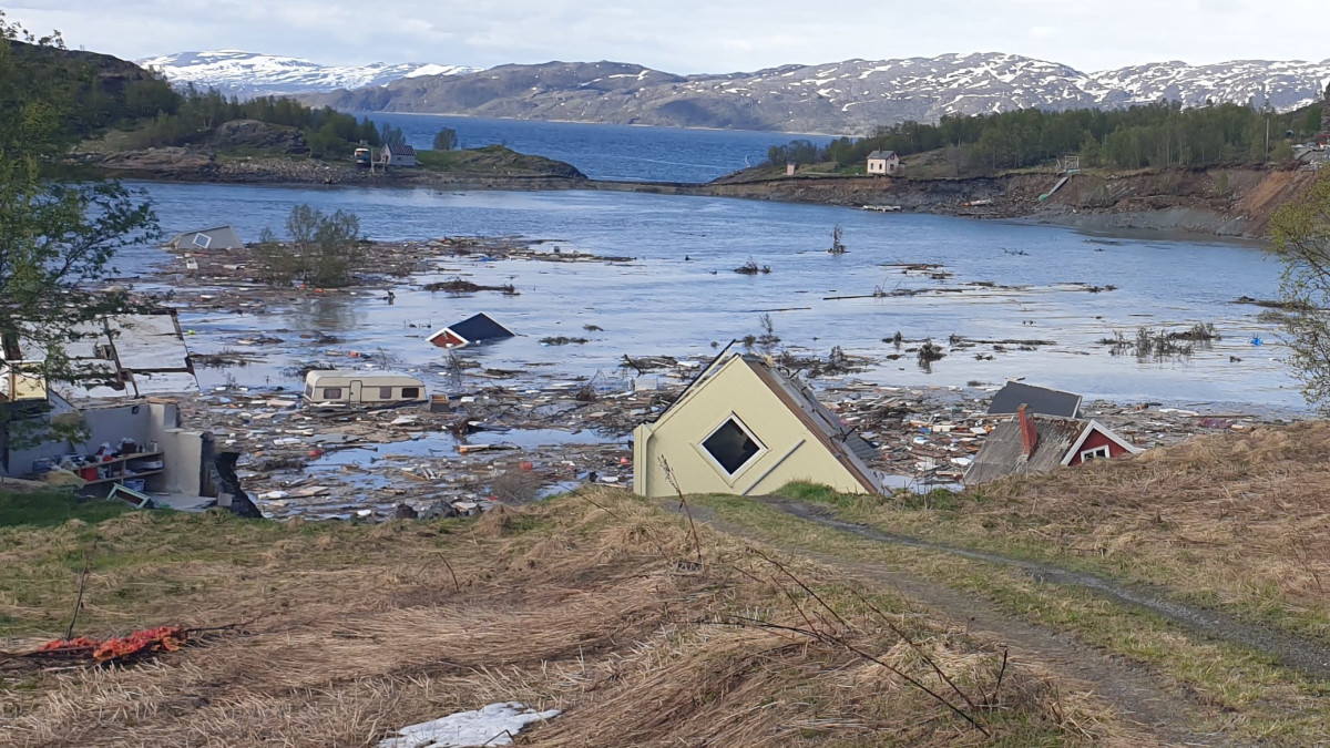 Jordskred vid Kråkneset i Alta, Norge 3.6.2020