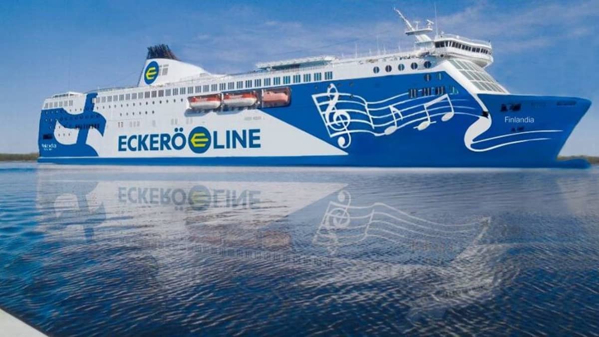 Eckerön uusi Tallinnan-laiva Finlandia on nuotein koristeltu | Yle Uutiset