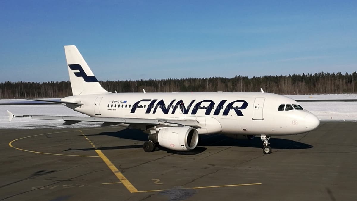 Finnair Airbus A319 Lappeenranta talvi