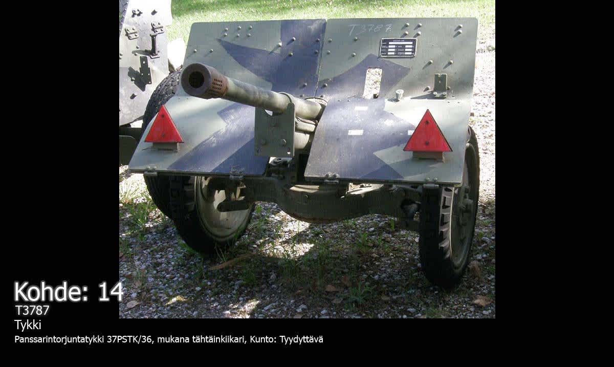 Kerimäeltä varastettu 37pstk/36 Bofors-panssarintorjuntatykki