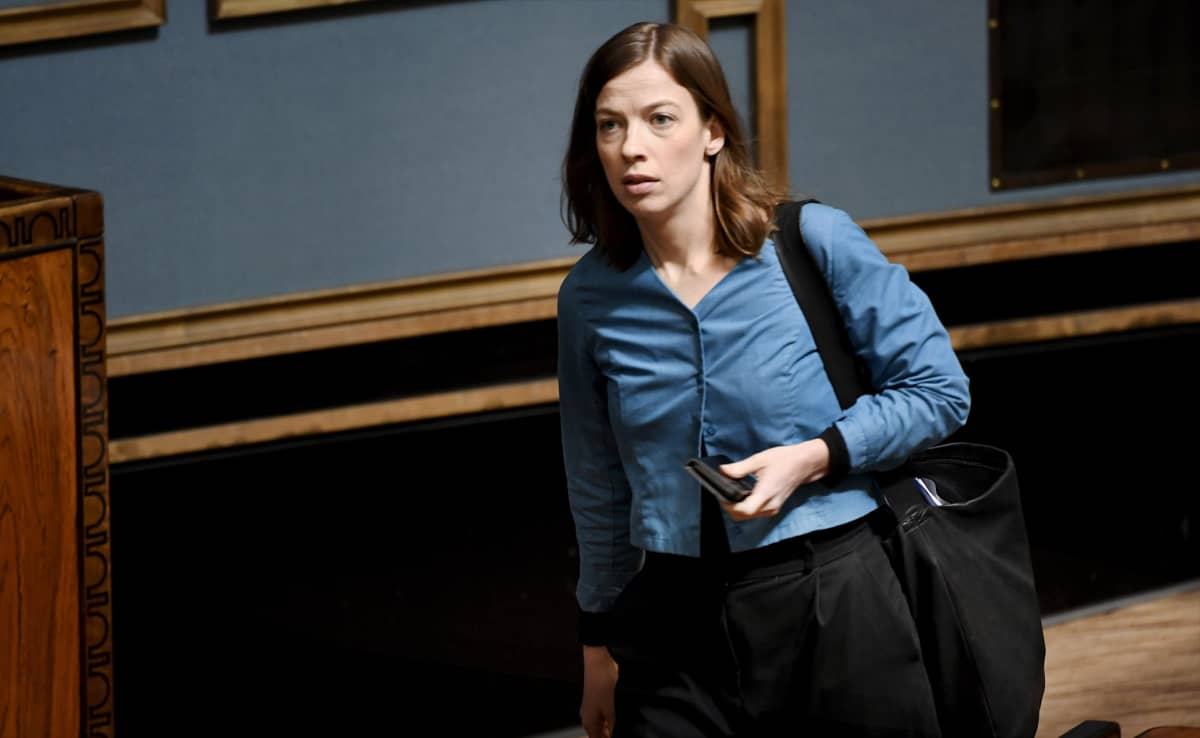  Opetusministeri Li Andersson (vas.) eduskunnan täysistunnossa Helsingissä 1. huhtikuuta