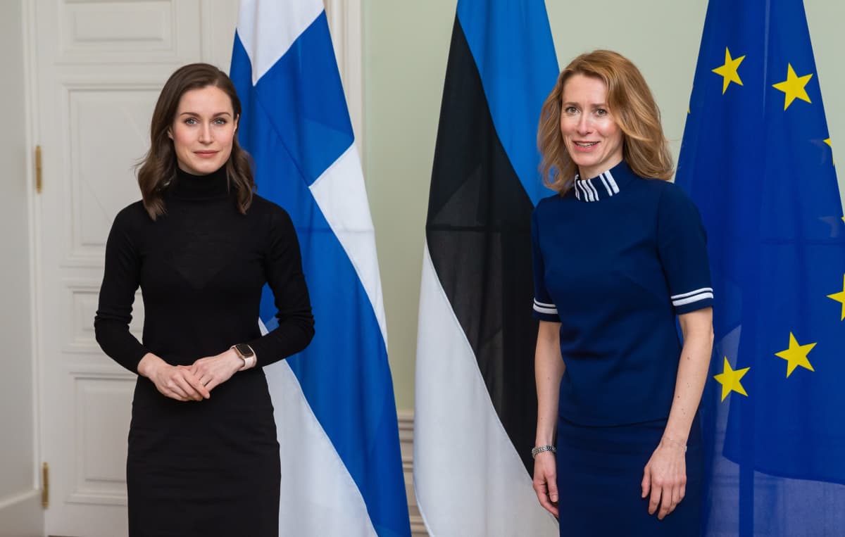 Suomen pääministeri Sanna Marin ja Viron pääministeri  Kaja Kallas.