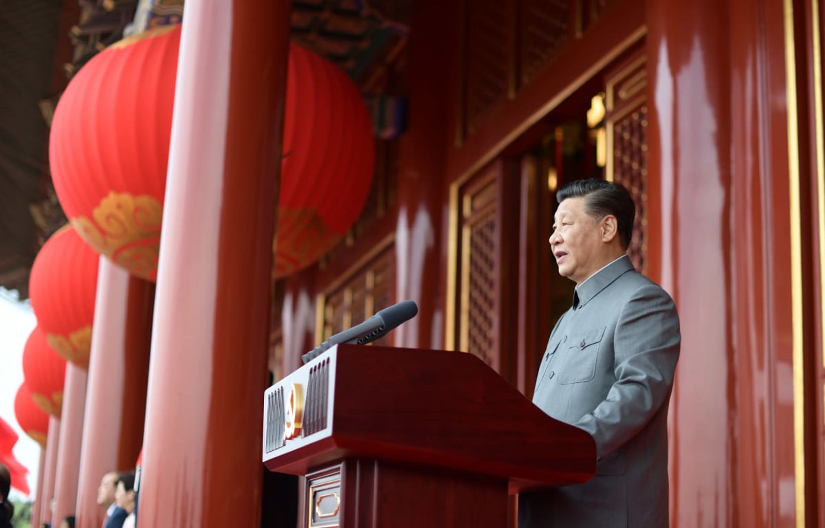 Kiinan kommunistisen puolueen pääsihteeri, presidentti Xi Jinping puhui puolueen satavuotisjuhlissa Pekingissä.