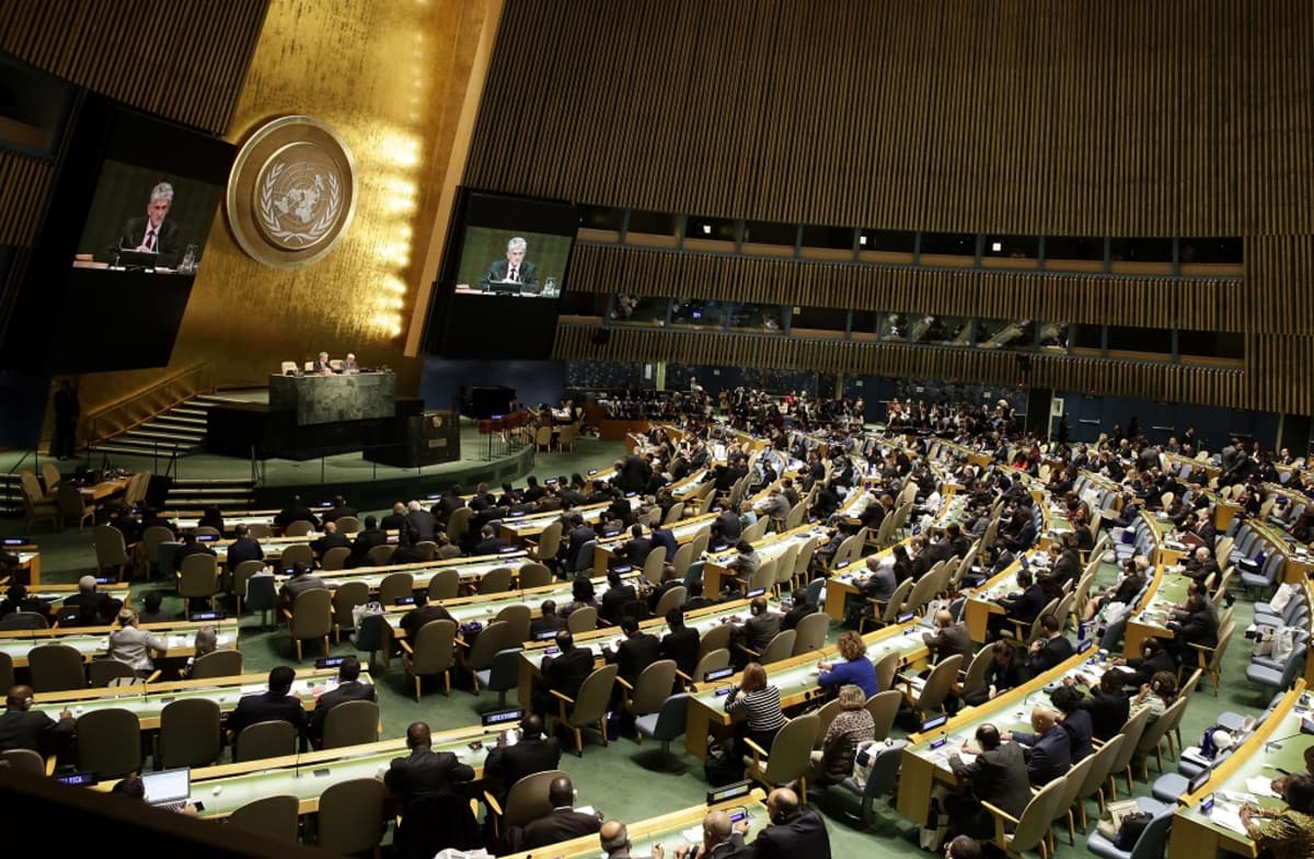 YK:n yleiskokous New Yorkissa 15. lokakuuta 2015.