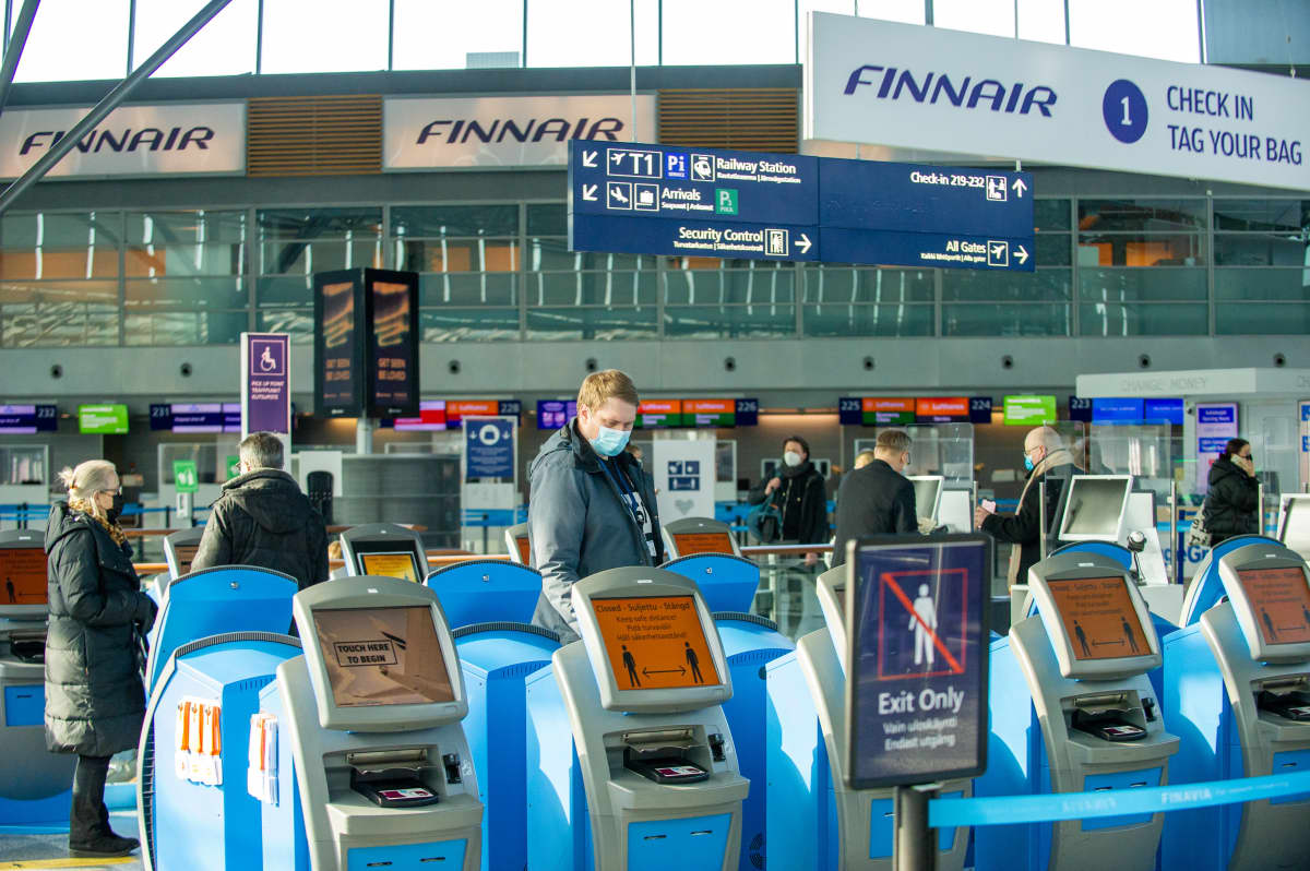 Helsinki-Vantaa lentoasema. 26.3.2021