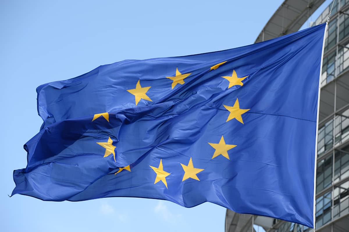 EU-lippu salossa.