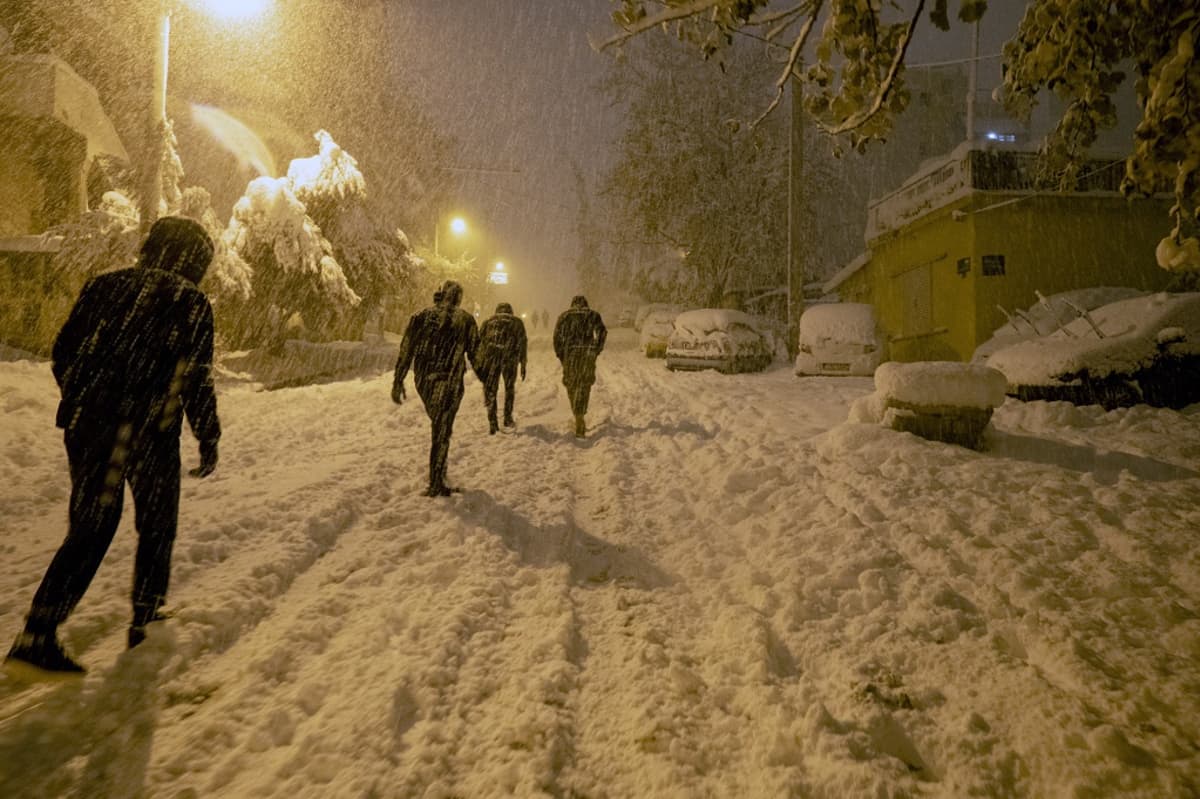 ATHENS, GREECE - JANUARY 24: Snowfall views in Athens, Greece on January 24, 2022. Theodore Nikolaou / Anadolu Agency/ABACAPRESS/ddp images